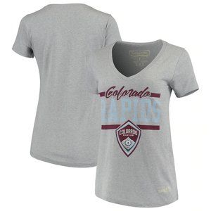 Women's MLS Plus Size Mitchell & Ness Short Sleeve V Neck Colorado Rapids Shirt